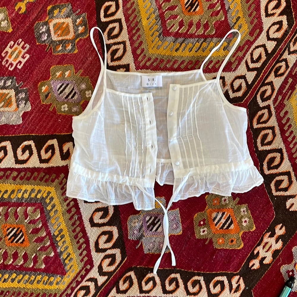 SIR. Crop button sheer top